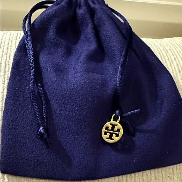 Tory Burch Midnight Blue Pouch with Gold Charm - Picture 2 of 6